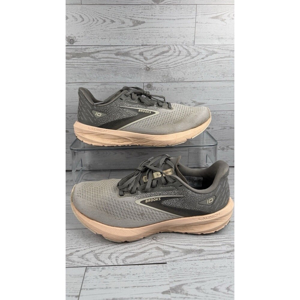 Brooks Launch 10 Running Shoes Womens 8 Medium B Grey Peach Sneakers  #400